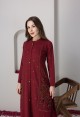 RED KNITTED KURTA SET